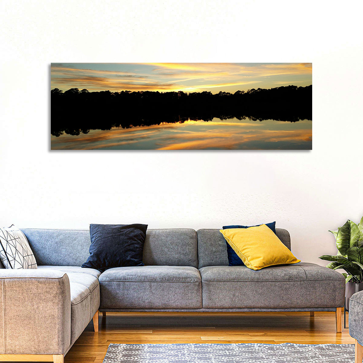 Lake Charles Golden Sunset Wall Art