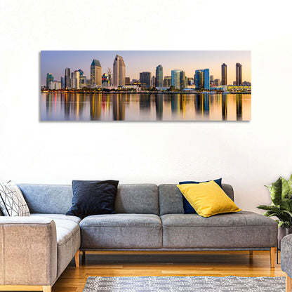 San Diego Skyline at Golden Dusk Wall Art
