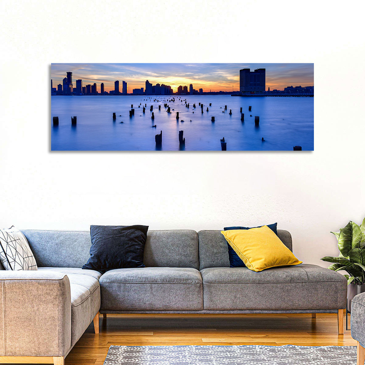 Jersey City Skyline at Dusk Wall Art