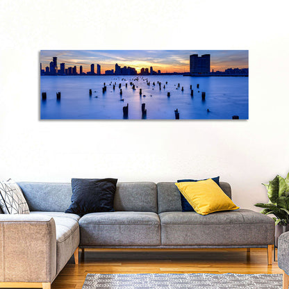 Jersey City Skyline at Dusk Wall Art