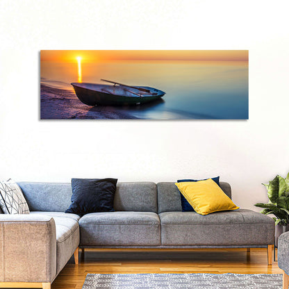 Rowboat Sunrise Seascape Wall Art