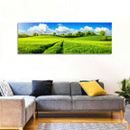 Tractor Tracks Through Green Rolling Hills Wall Art