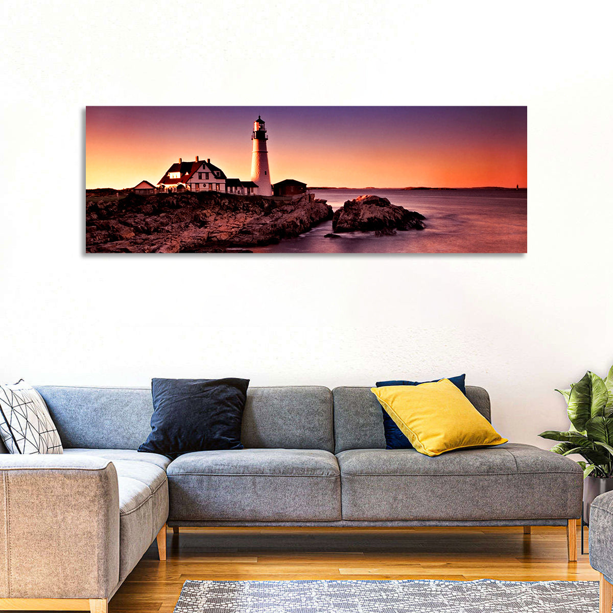Portland Head Light at Dusk Wall Art
