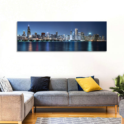 Chicago Night Skyline Wall Art