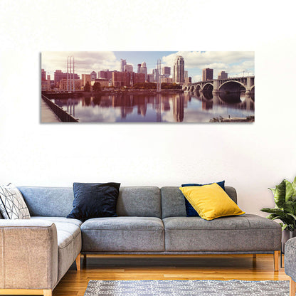 Minneapolis Skyline at Third Avenue Bridge Wall Art