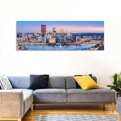 Pittsburgh Twilight Skyline Wall Art