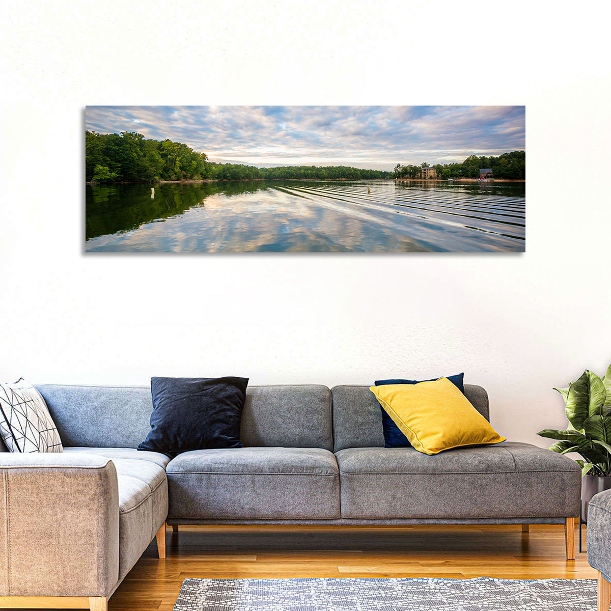Cloudy Lake Norman Landscape Wall Art