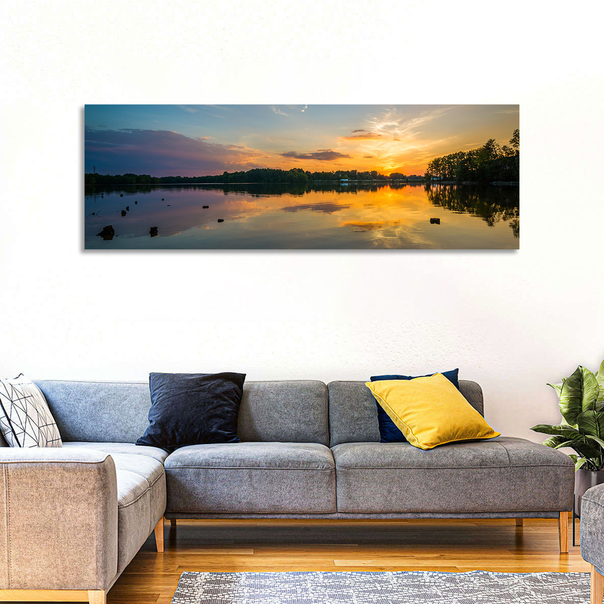 Lake Norman Sunset Reflection Wall Art