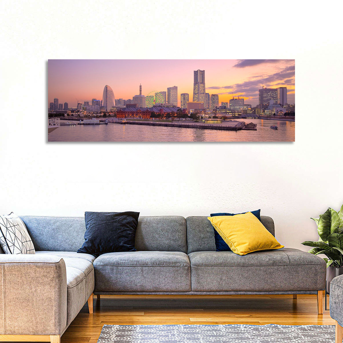Yokohama Harbor Twilight Wall Art