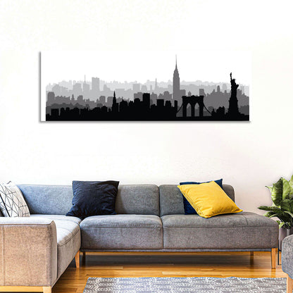 New York Skyline Silhouette Wall Art