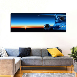 Airplane Sunrise Wall Art