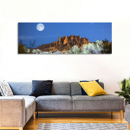 Moonlit Superstition Mountains Arizona Wall Art