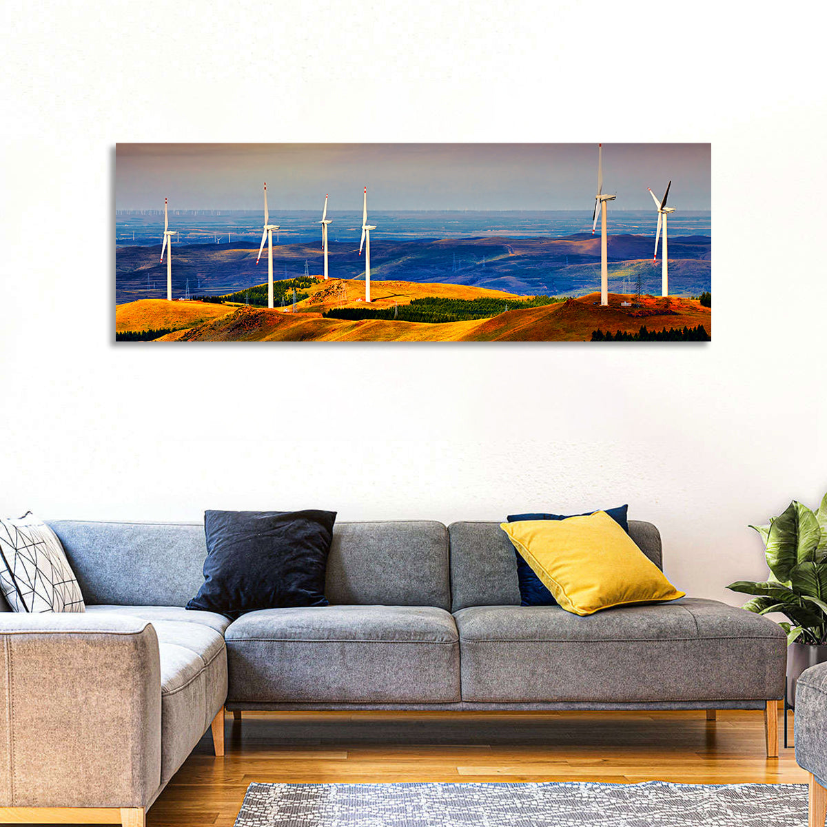 Golden Hour Wind Turbines Wall Art