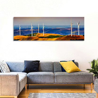 Golden Hour Wind Turbines Wall Art