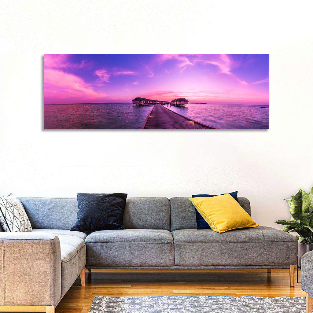 Sunset Pier Overwater Bungalows Wall Art
