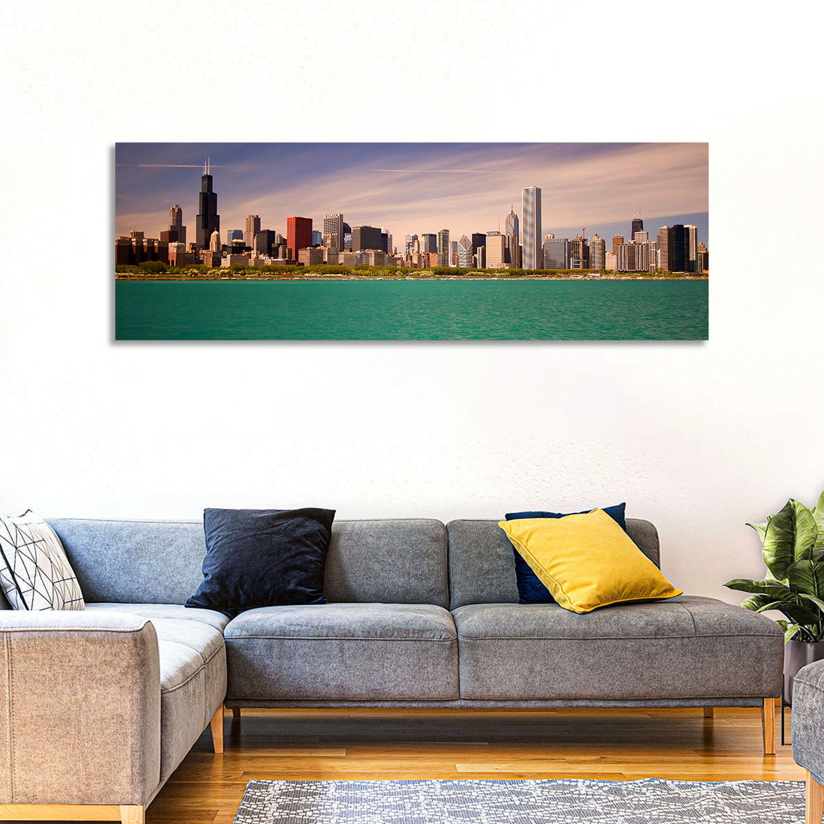 Chicago Skyline Above Lake Michigan Wall Art