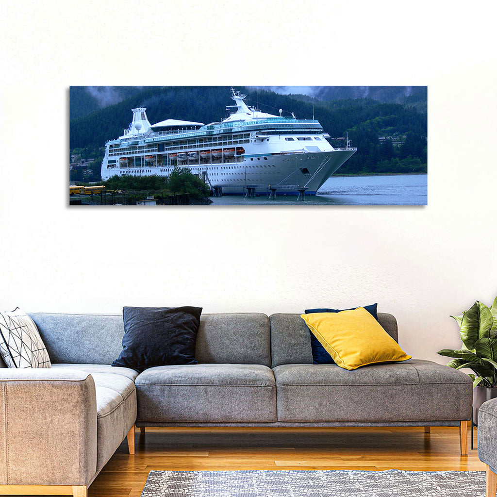 Misty Docked Cruise Ship Wall Art