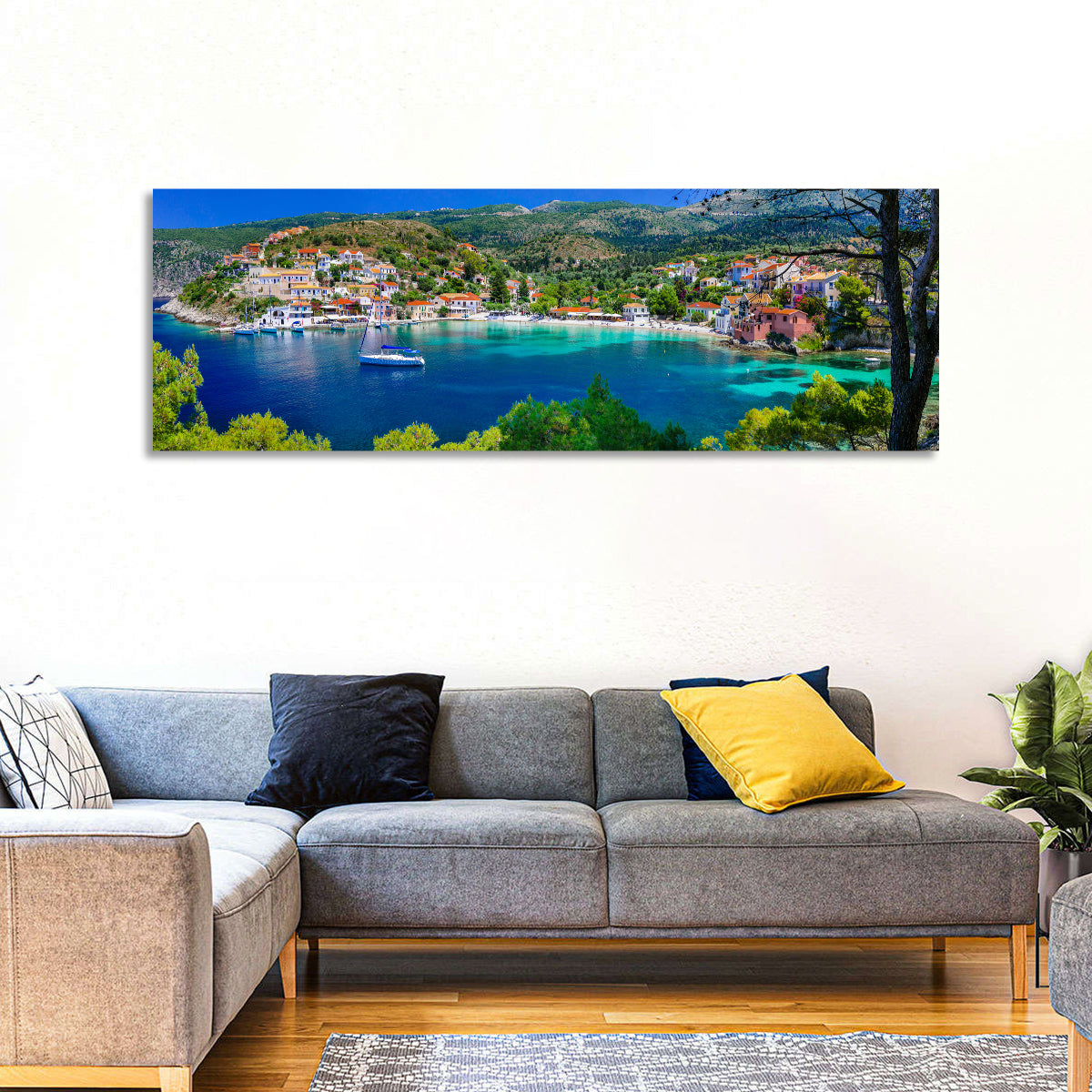 Assos Village Harbor View Wall Art