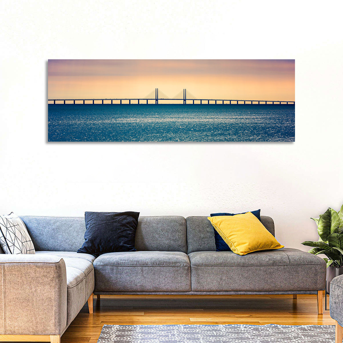 Øresund Bridge at Sunset Wall Art