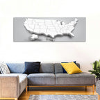 3d USA Map with Alaska and Hawaii Wall Art