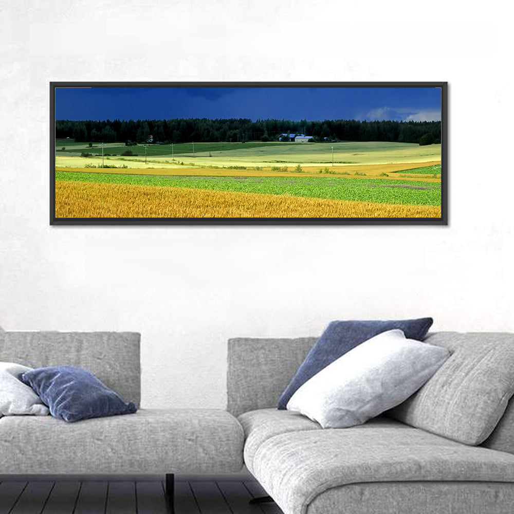 Cornfields Under Stormy Sky Wall Art