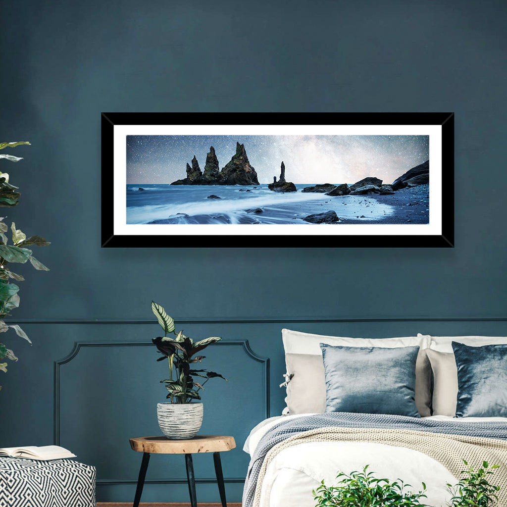 Reynisdrangar Sea Stacks Night Wall Art