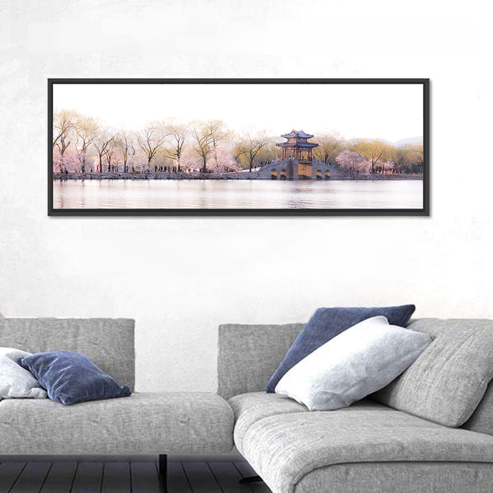 Summer Palace Bridge, Beijing Wall Art in a room, panoramic
