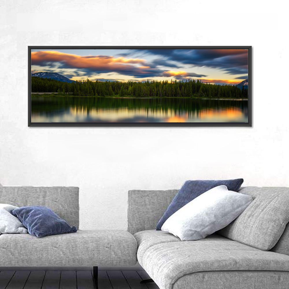 Herbert Lake Sunset Reflection Wall Art