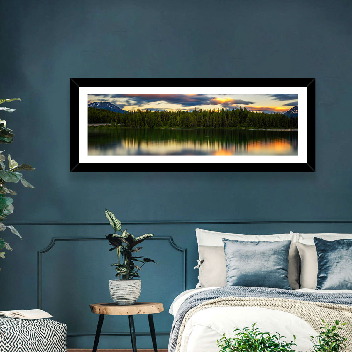 Herbert Lake Sunset Reflection Wall Art