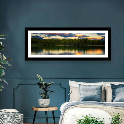 Herbert Lake Sunset Reflection Wall Art