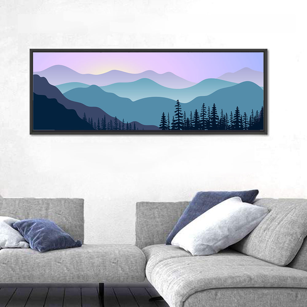 Purple Dawn Mountain Range Wall Art