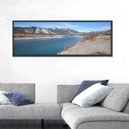 Mount Aeolus Over Athabasca Riverbank Wall Art