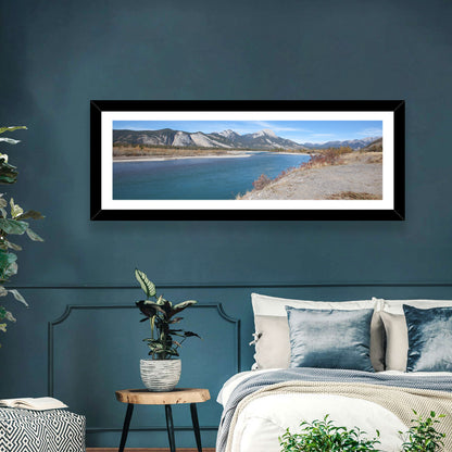 Mount Aeolus Over Athabasca Riverbank Wall Art