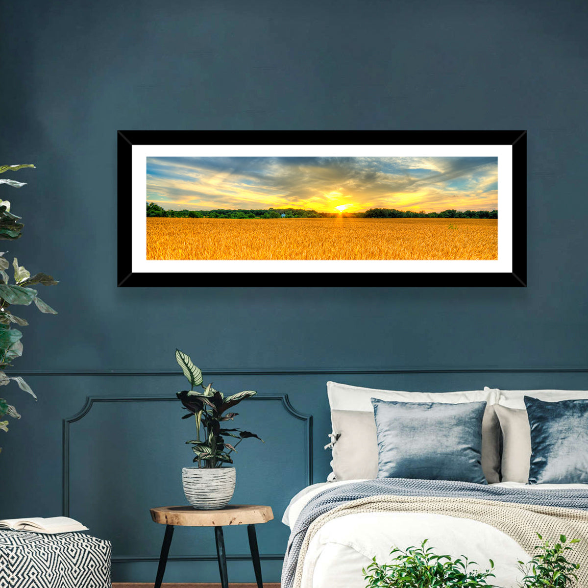 Wheat Field Sunset Wall Art