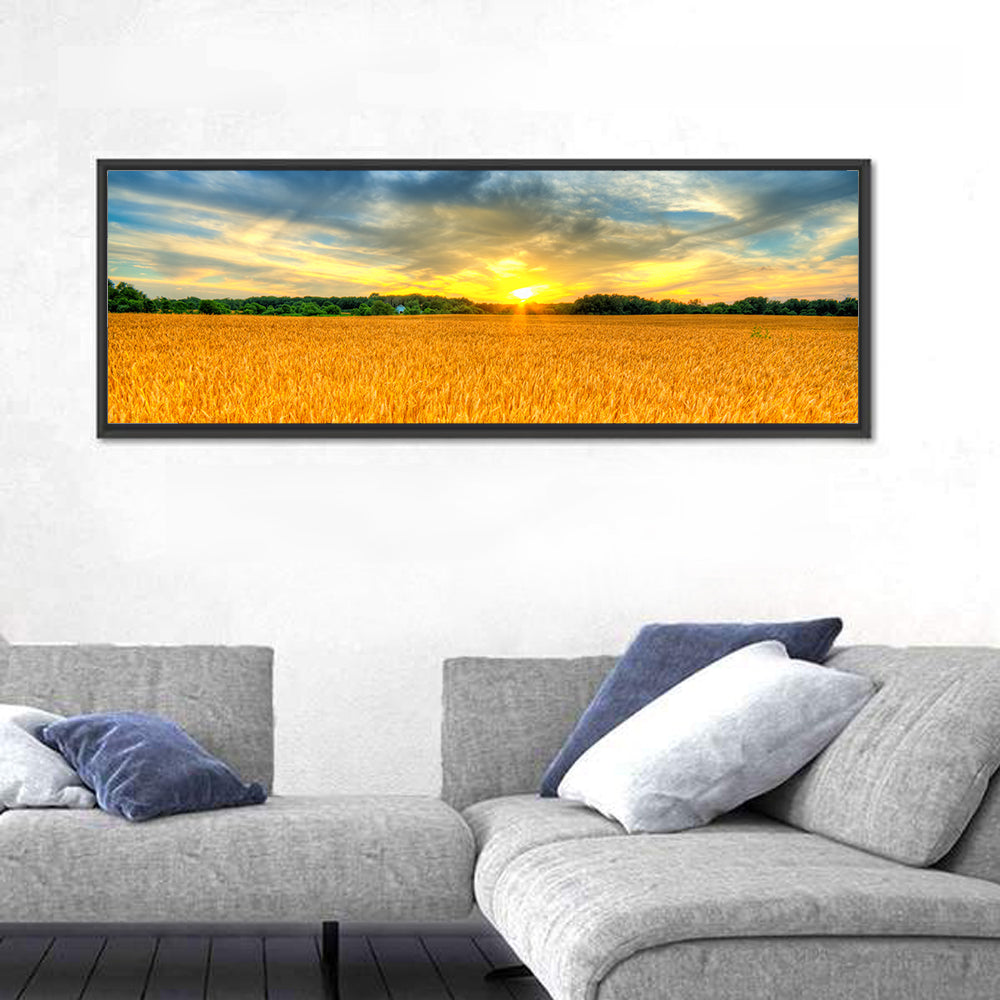 Wheat Field Sunset Wall Art
