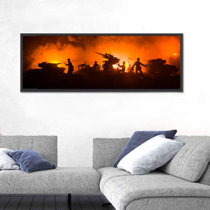 Nighttime Battlefield Silhouette Wall Art