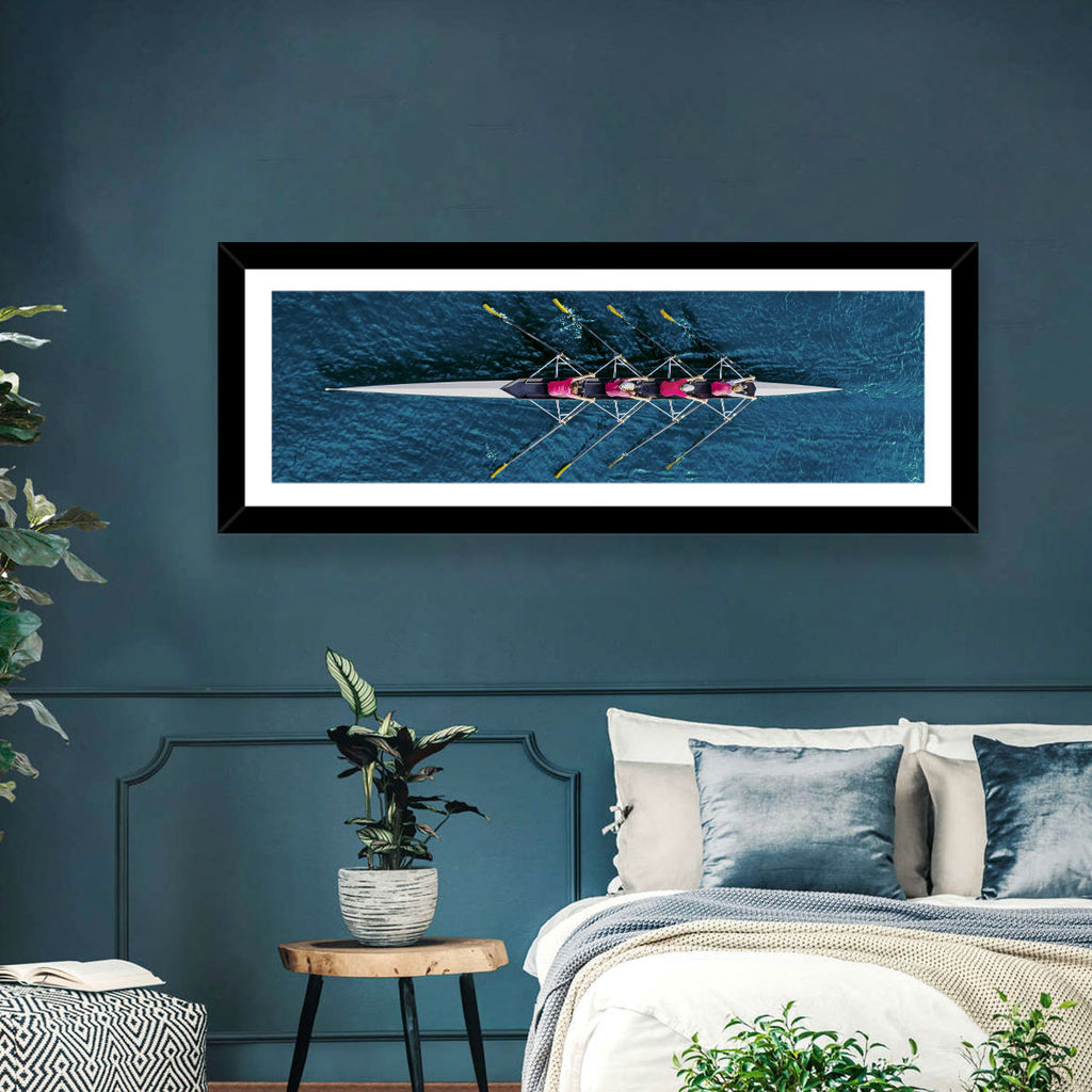 Four Rowers in Pink Shirts Wall Art
