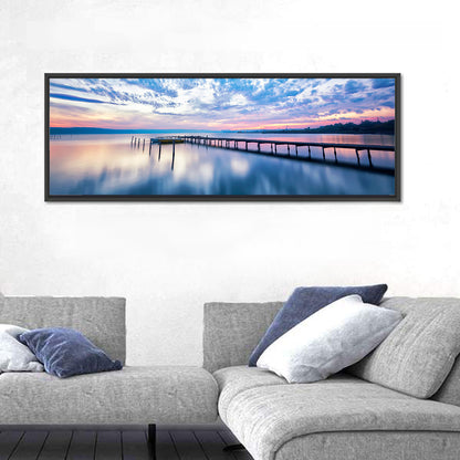 Cloudy Lake Sunset Wall Art