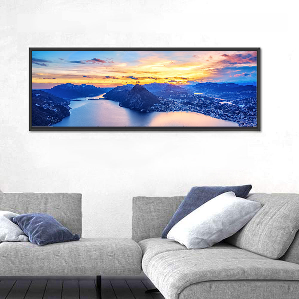 Sunset Over Lake Lugano Wall Art