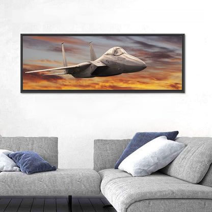 Sunset Fighter Jet Wall Art
