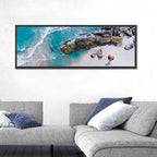 Aerial Beach with Rainbow Umbrella Wall Art