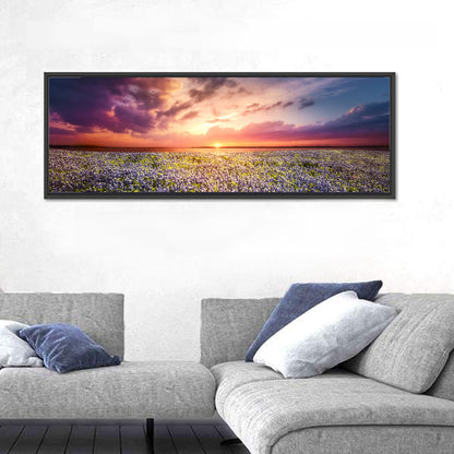 Texas Bluebonnet Sunset Wall Art