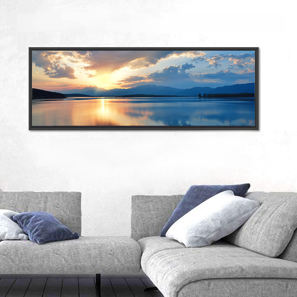 Golden Hour Lake Reflection Wall Art