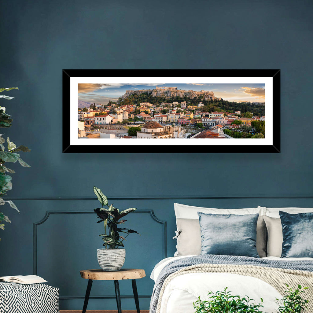 Acropolis and Parthenon Over Athens at Golden Hour Wall Art