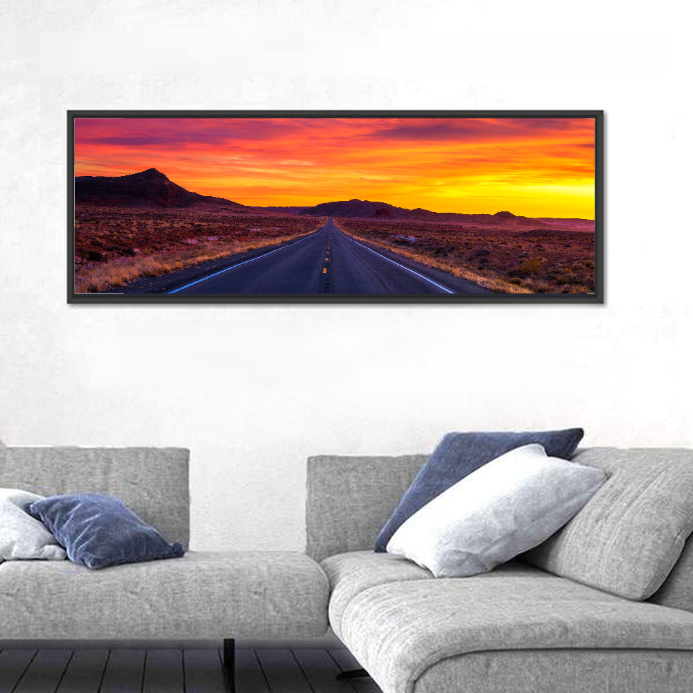 Infinite Desert Road Sunset Wall Art