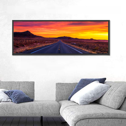 Infinite Desert Road Sunset Wall Art