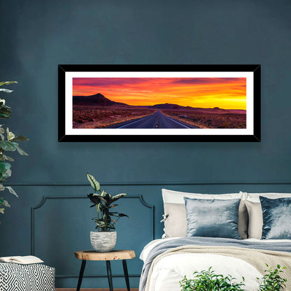 Infinite Desert Road Sunset Wall Art