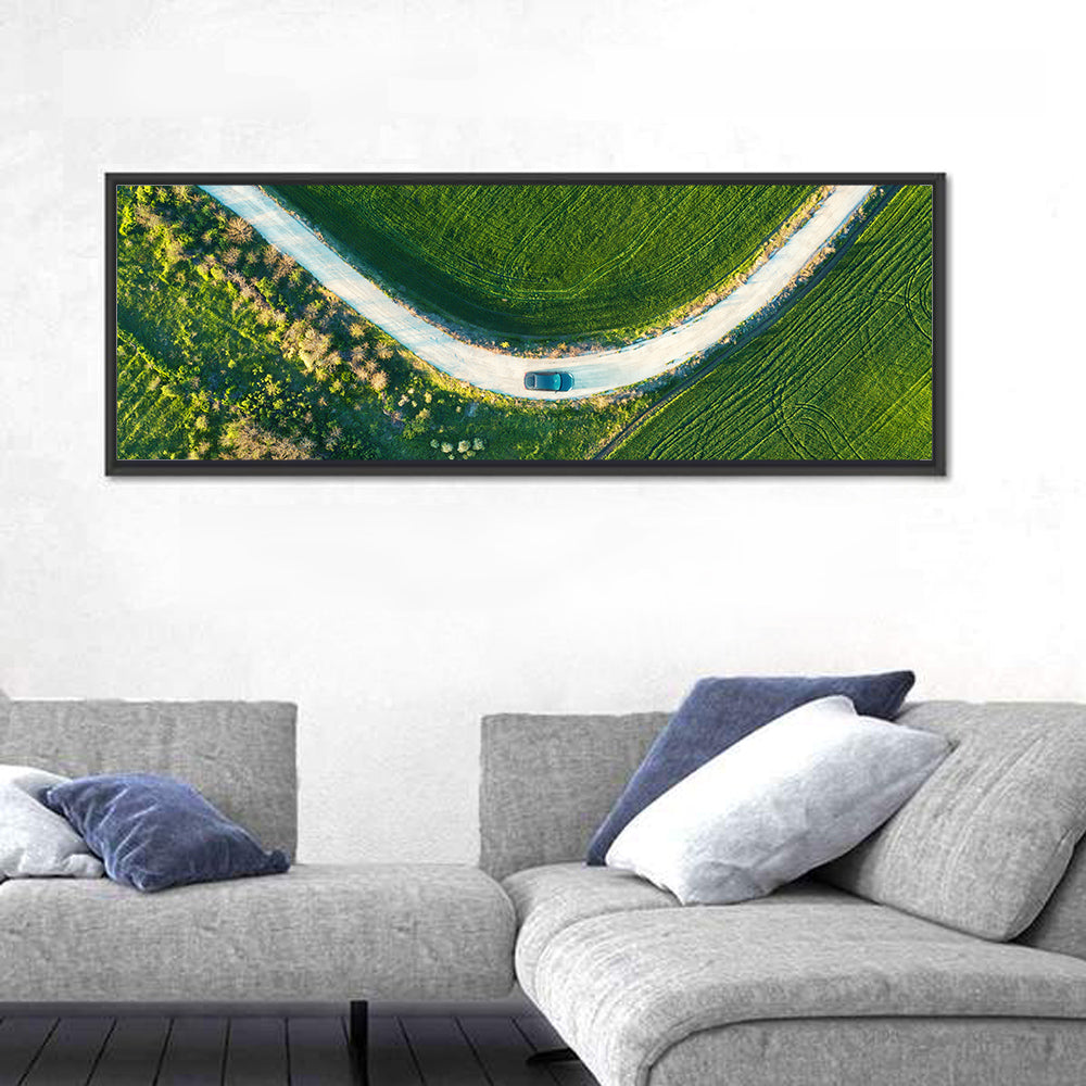 Aerial Farm Fields at Golden Hour Wall Art