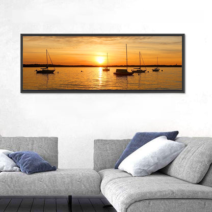 Lake Mendota Golden Sailboats Wall Art