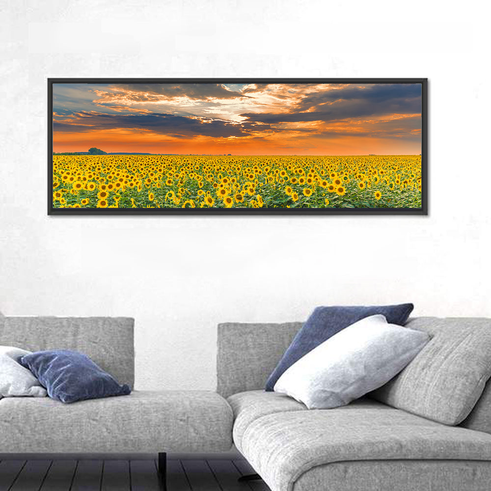 Golden Hour Sunflower Field Wall Art
